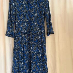 Elegant Blue Paisley Dress